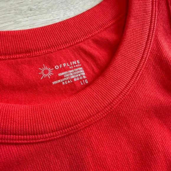 American Eagle OFFLINE BY AERIE SEAMLESS HIGH NECK SPORTS BRA women's size L - Picture 2 of 4